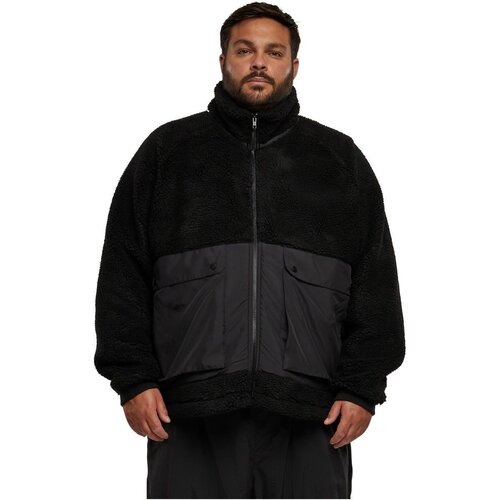 Urban Classics Short Raglan Sherpa Jacket black/black 3XL