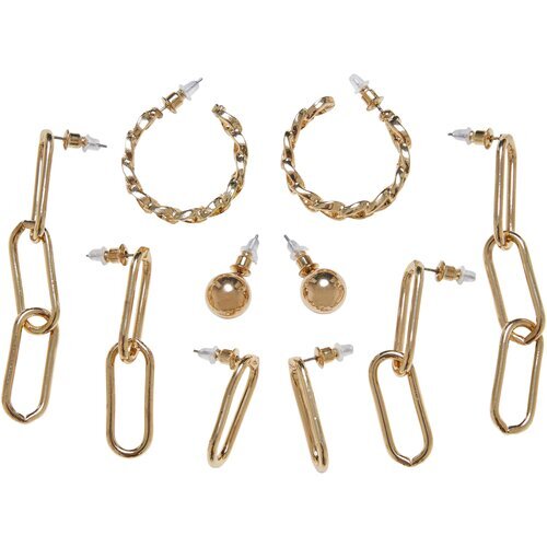 Urban Classics Various Chain Earring 5-Pack gold one size