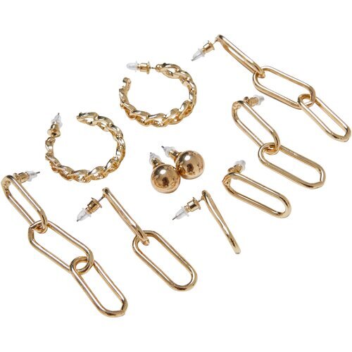 Urban Classics Various Chain Earring 5-Pack gold one size