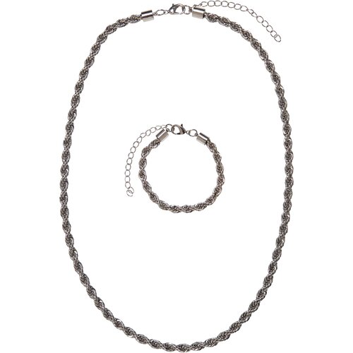 Urban Classics Charon Intertwine Necklace And Bracelet Set silver one size