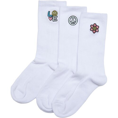 Urban Classics Peace Icon Socks 3-Pack white 47-50