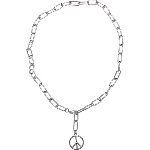 Urban Classics Y Chain Peace Pendant Necklace silver one size