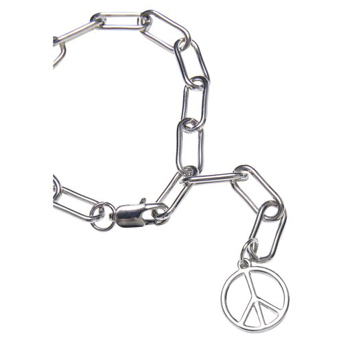 Urban Classics Y Chain Peace Pendant Bracelet