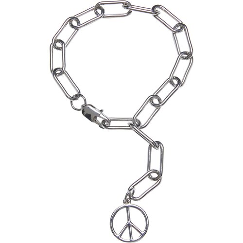 Urban Classics Y Chain Peace Pendant Bracelet silver S/M