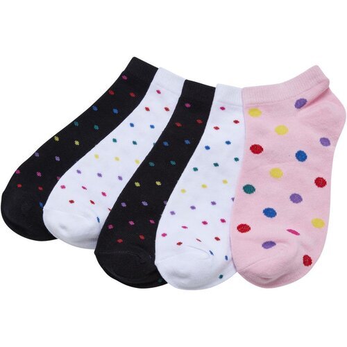 Urban Classics No Show Socks Rainbow Dots 5-Pack white/black/hibiskuspink 43-46