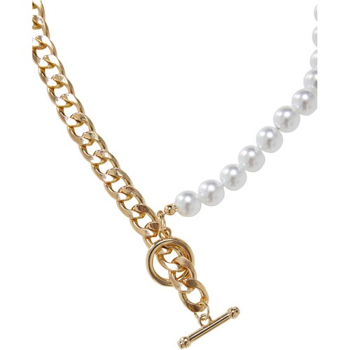 Urban Classics Half Pearl Exchangable Necklace 2-Pack gold/gunmetal one size