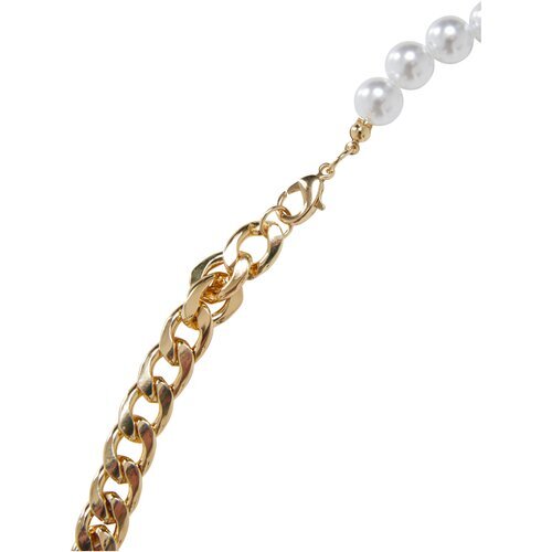 Urban Classics Half Pearl Exchangable Necklace 2-Pack gold/gunmetal one size