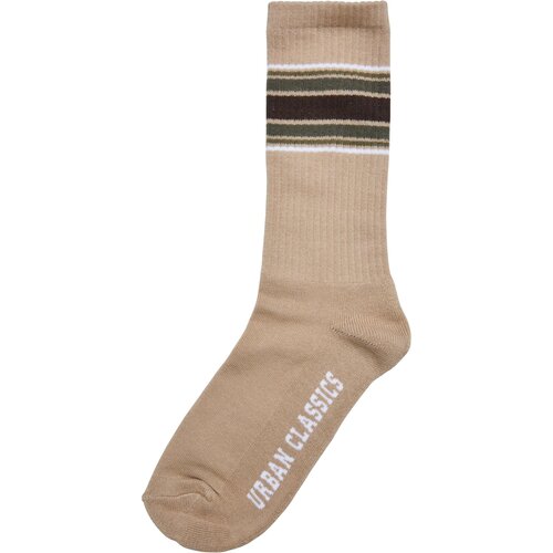 Urban Classics Layering Stripe Socks 4-Pack white/whitesand/tiniolive/unionbeige 43-46