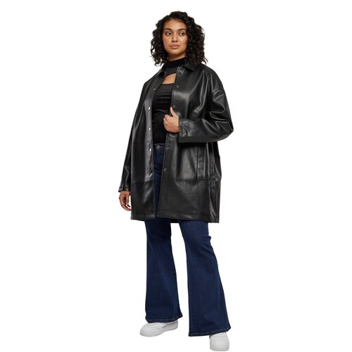 Urban Classics Ladies Faux Leather Coat black 3XL
