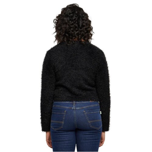 Urban Classics Ladies Tied Cropped Feather Cardigan black 3XL