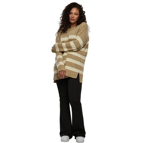 Urban Classics Ladies Striped Knit Crew Sweater wetsand/sand 4XL