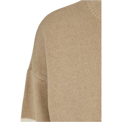 Urban Classics Ladies Striped Knit Crew Sweater wetsand/sand XS