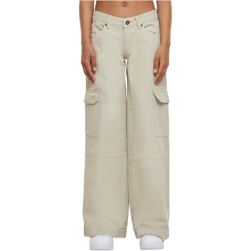 Urban Classics Ladies Low Waist Cargo Denim offwhite raw 29