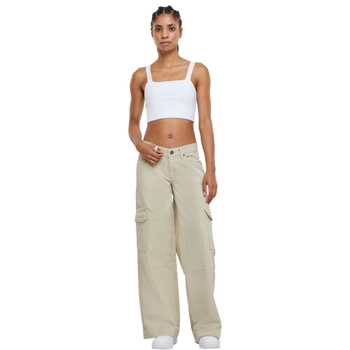 Urban Classics Ladies Low Waist Cargo Denim offwhite raw 29