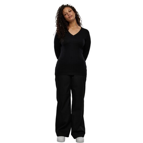 Urban Classics Ladies Knitted V-Neck Sweater black 3XL