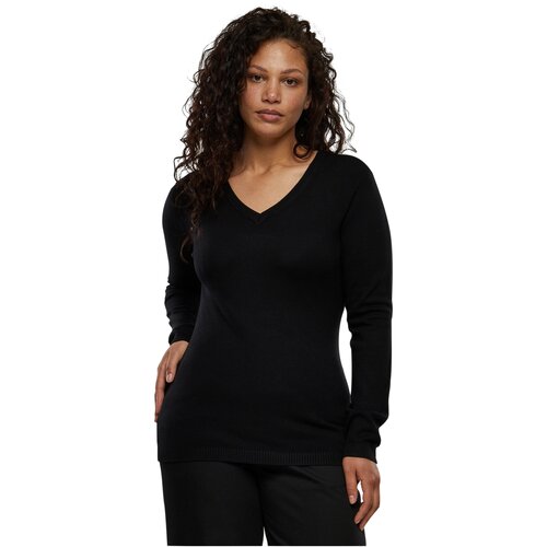 Urban Classics Ladies Knitted V-Neck Sweater black 3XL