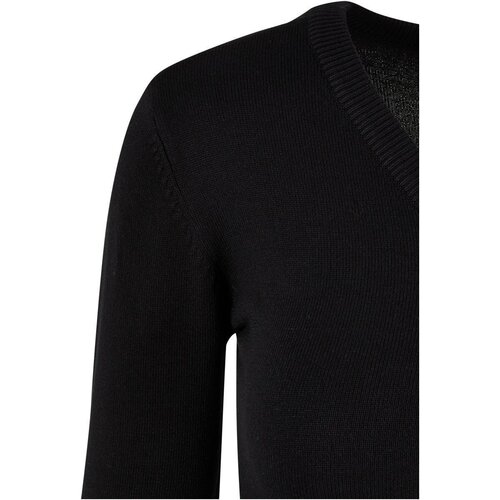 Urban Classics Ladies Knitted V-Neck Sweater black XXL