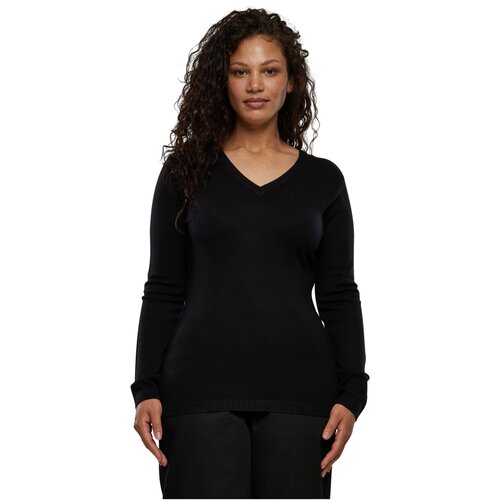 Urban Classics Ladies Knitted V-Neck Sweater black XXL