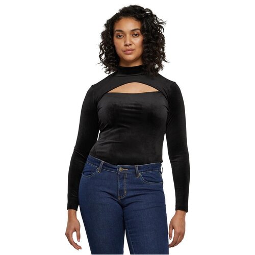 Urban Classics Ladies Velvet Cut-Out Turtleneck Body black XXL