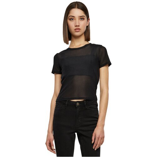 Urban Classics Ladies Short Mesh Tee black M