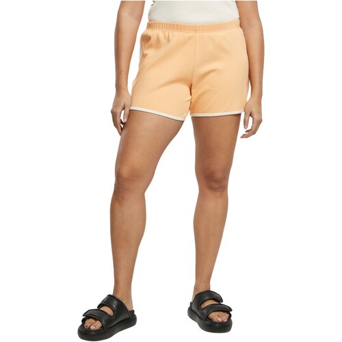 Urban Classics Ladies Organic Interlock Retro Hotpants paleorange/whitesand XXL