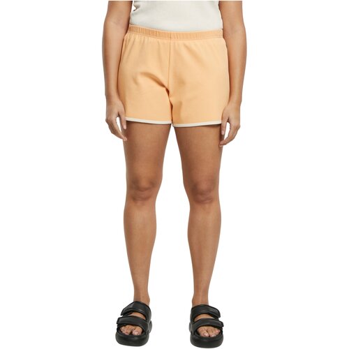 Urban Classics Ladies Organic Interlock Retro Hotpants paleorange/whitesand XXL