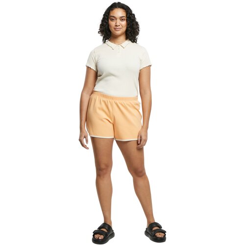 Urban Classics Ladies Organic Interlock Retro Hotpants paleorange/whitesand XXL