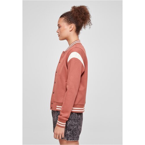 Urban Classics Ladies Inset College Sweat Jacket terracotta/whitesand XS