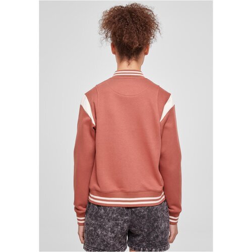 Urban Classics Ladies Inset College Sweat Jacket terracotta/whitesand XS