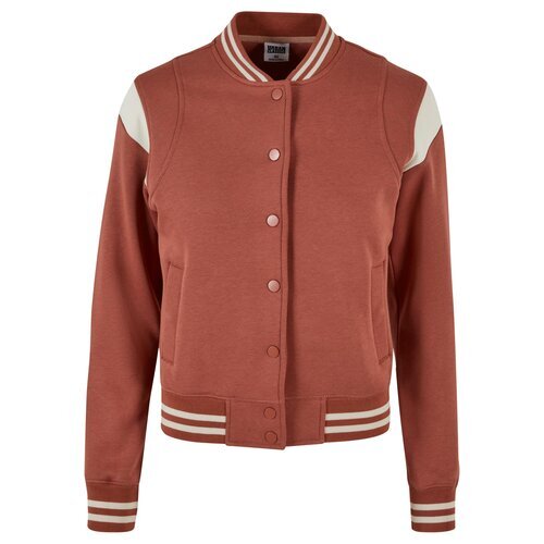 Urban Classics Ladies Inset College Sweat Jacket terracotta/whitesand XS