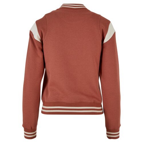 Urban Classics Ladies Inset College Sweat Jacket terracotta/whitesand XS