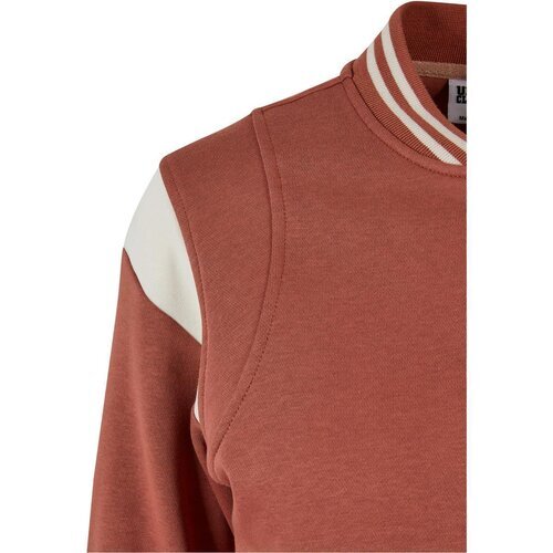 Urban Classics Ladies Inset College Sweat Jacket terracotta/whitesand XS