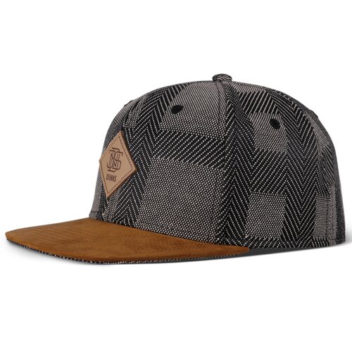 Djinns 6 Panel Snapback Cap Hermecheck Grey