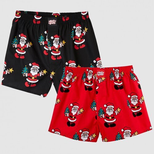 Lousy Livin Boxershorts 2Pack Santa Black & Red L