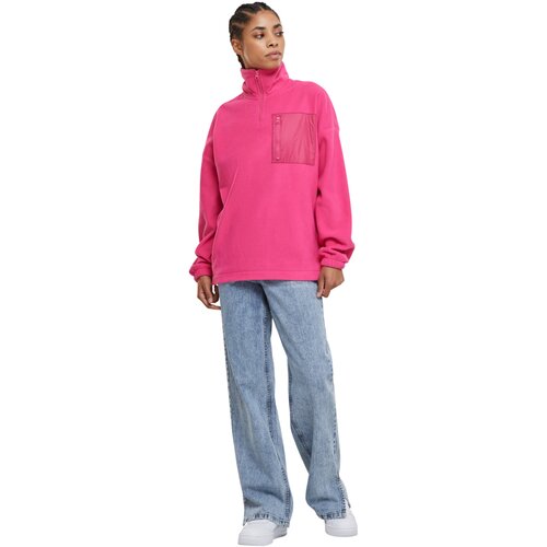 Urban Classics Ladies Polar Fleece Troyer hibiskuspink L