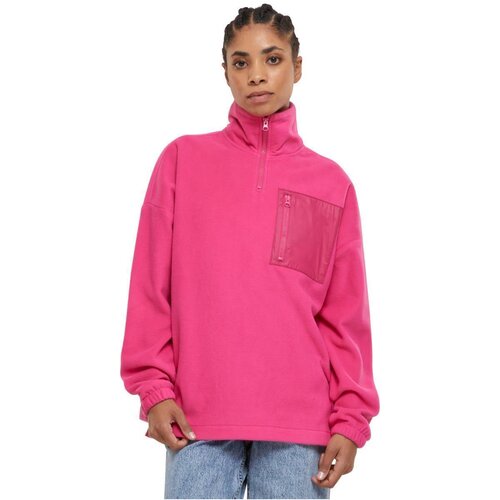 Urban Classics Ladies Polar Fleece Troyer hibiskuspink L