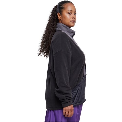 Urban Classics Ladies Polarfleece Track Jacket black/darkshadow 4XL