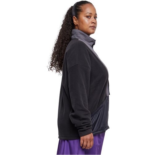 Urban Classics Ladies Polarfleece Track Jacket black/darkshadow 5XL