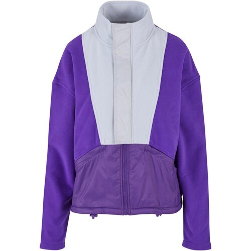 Urban Classics Ladies Polarfleece Track Jacket realviolet/lightasphalt 5XL