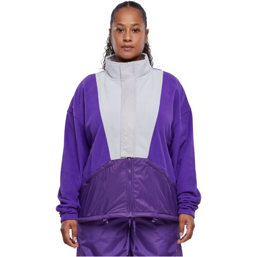 Urban Classics Ladies Polarfleece Track Jacket realviolet/lightasphalt 5XL