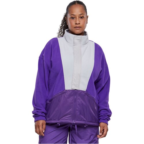 Urban Classics Ladies Polarfleece Track Jacket realviolet/lightasphalt 5XL