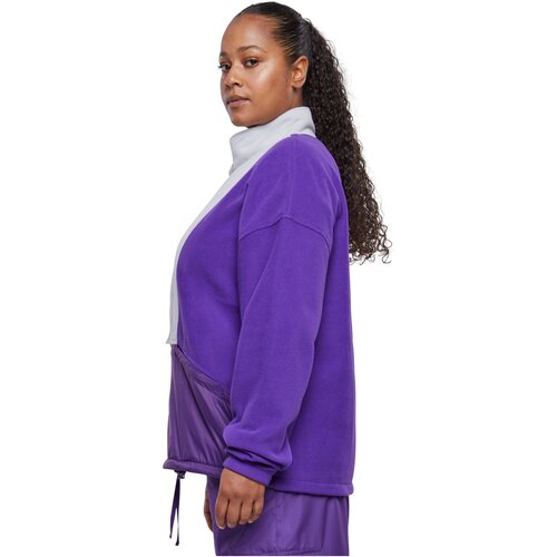 Urban Classics Ladies Polarfleece Track Jacket realviolet/lightasphalt 5XL