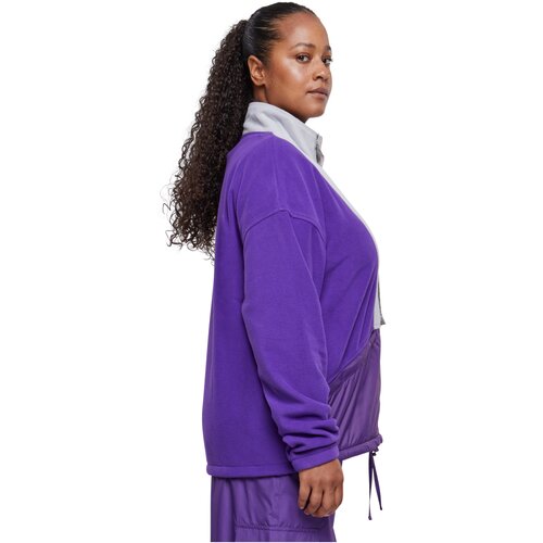 Urban Classics Ladies Polarfleece Track Jacket realviolet/lightasphalt 5XL