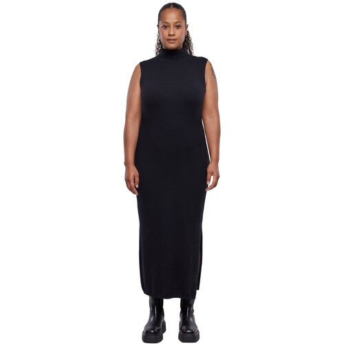 Urban Classics Ladies Knitted Eco Viscose Turtleneck Dress black 5XL