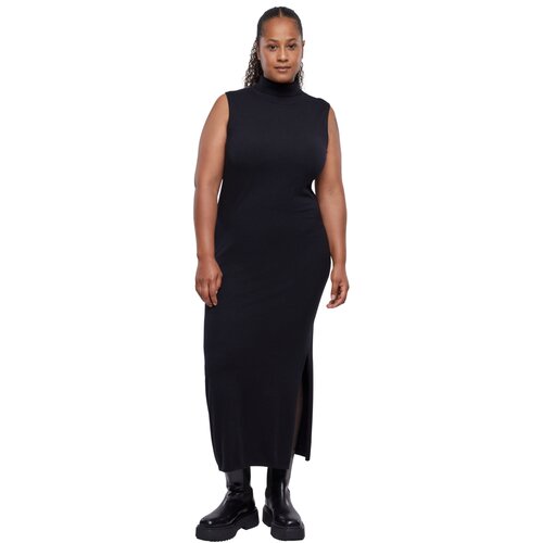 Urban Classics Ladies Knitted Eco Viscose Turtleneck Dress black 5XL