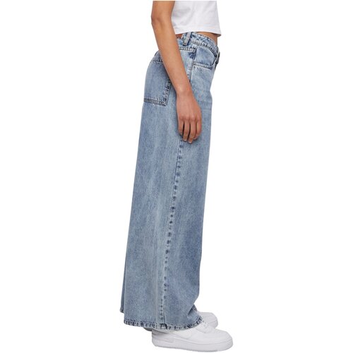 Urban Classics Ladies Mid Waist Wide Denim tinted lightblue washed 27