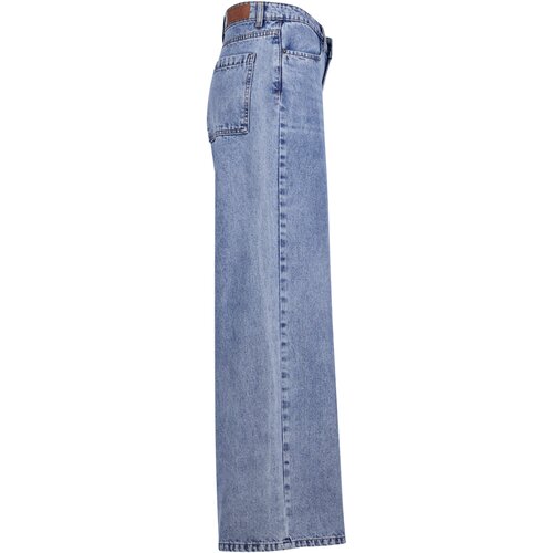 Urban Classics Ladies Mid Waist Wide Denim tinted lightblue washed 27