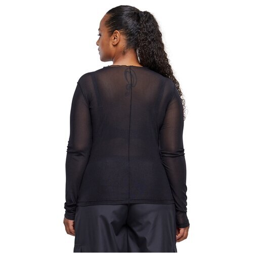 Urban Classics Ladies Exposed Seam Mesh Longsleeve black 5XL