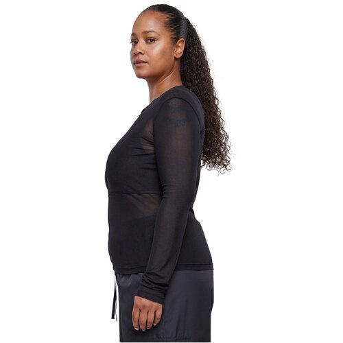 Urban Classics Ladies Exposed Seam Mesh Longsleeve black 5XL