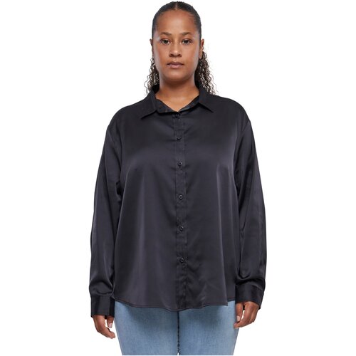Urban Classics Ladies Satin Shirt black 3XL